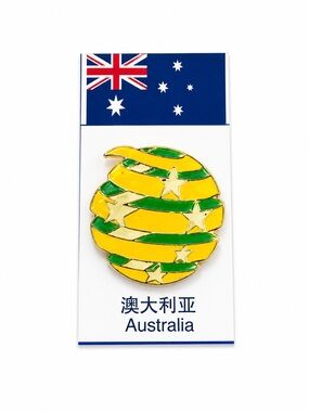 Australia Enamel Pin - Yellow & Green Star Globe
